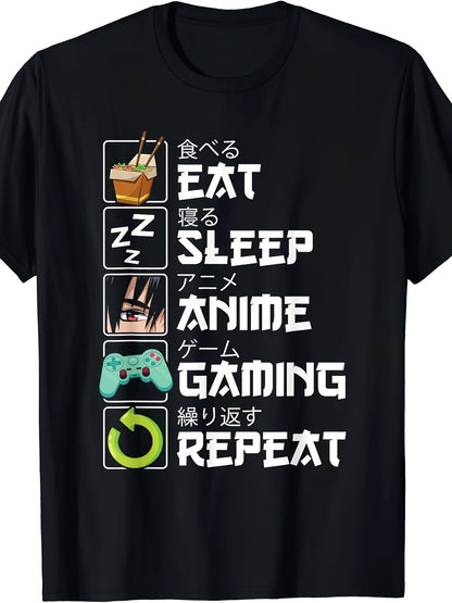 Eat, Drink, Sleep, Anime Games, Loop, Cute Otaku, Anime Comics, T-shirt Apparel/Shirt/Graphic Shirt SNULLO https://www.cyberehub.com