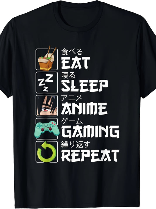 Eat, Drink, Sleep, Anime Games, Loop, Cute Otaku, Anime Comics, T-shirt Apparel/Shirt/Graphic Shirt SNULLO https://www.cyberehub.com