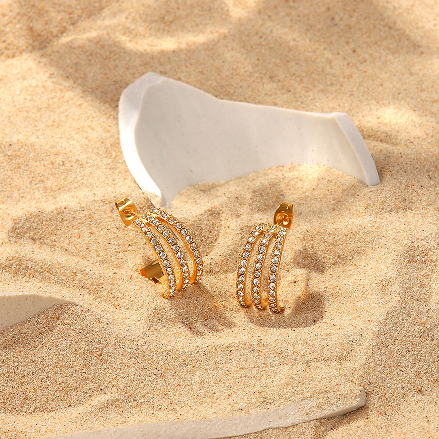 Stainless Steel Inlaid Zircon C-Hoop Earrings Jewelry Jack&Din Jewelry Ship from USA Walmart Trendsi https://www.cyberehub.com
