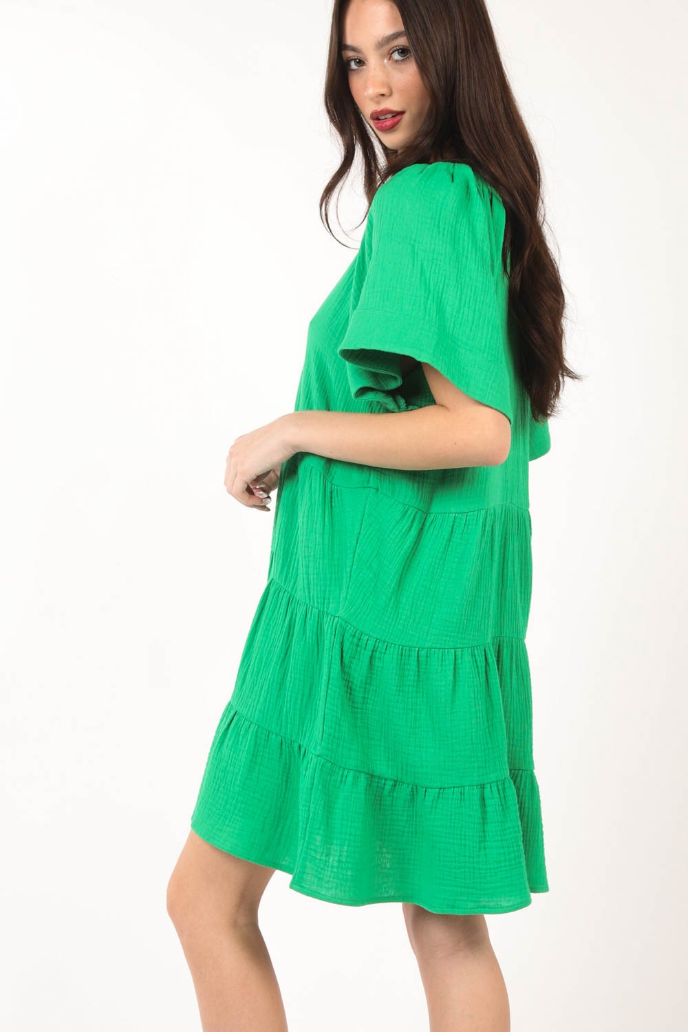 VERY J Texture V-Neck Ruffled Tiered Dress Apparel/Dress Dress Memorial Day Sale Ship from USA TikTok Trendsi USPS VERY J Walmart Walmart Apparel Trendsi https://www.cyberehub.com