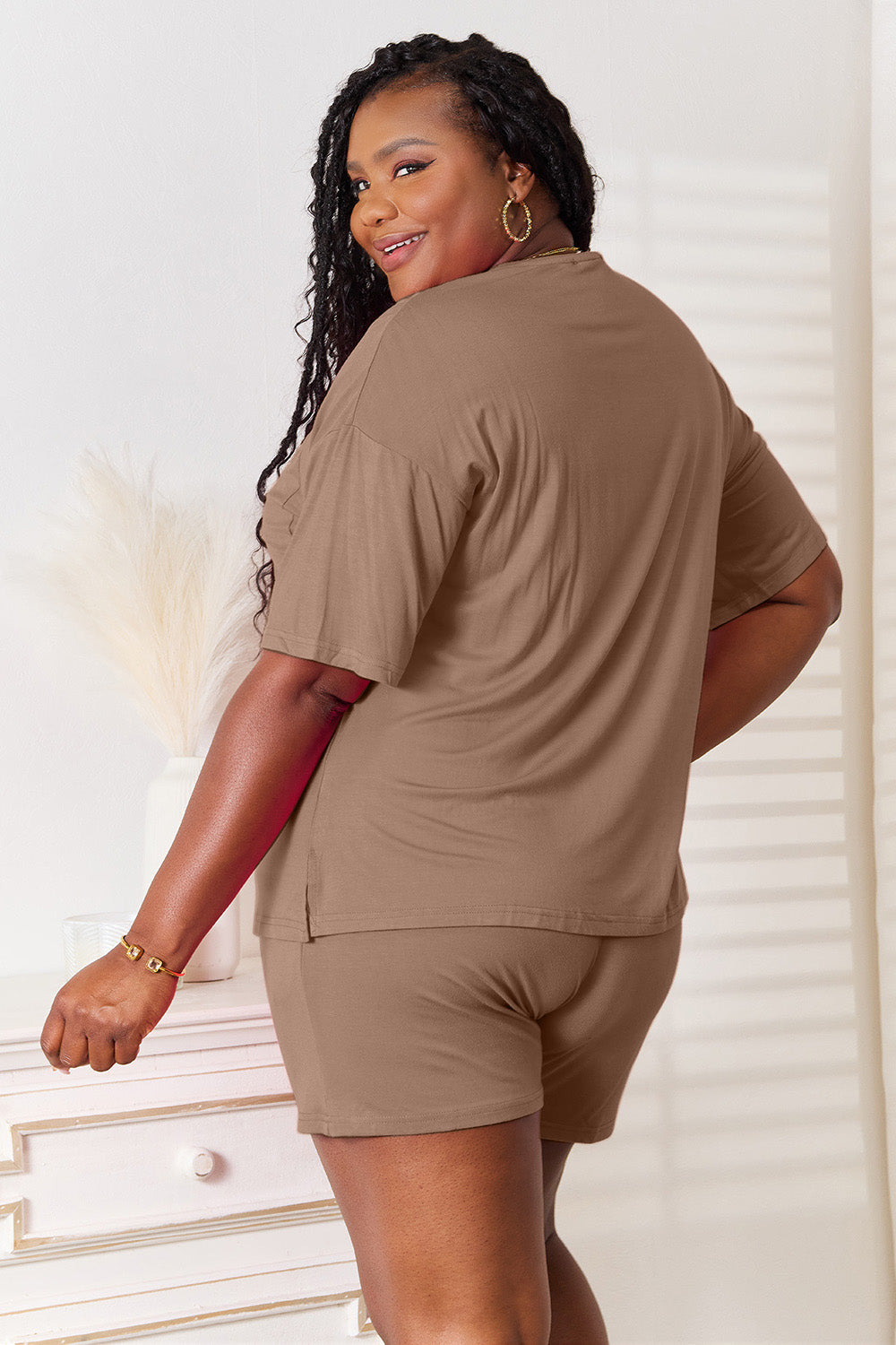 Basic Bae Full Size Soft Rayon Half Sleeve Top and Shorts Set Apparel/Tops Basic Bae Ship from USA TikTok Tops Trendsi USPS Walmart Walmart Apparel Trendsi https://www.cyberehub.com