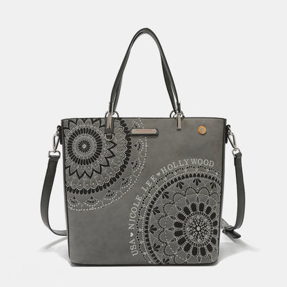 Nicole Lee USA Metallic Stitching Embroidery Inlaid Rhinestone Tote Bag Nicole Lee USA Ship from USA TikTok USA Trendsi https://www.cyberehub.com