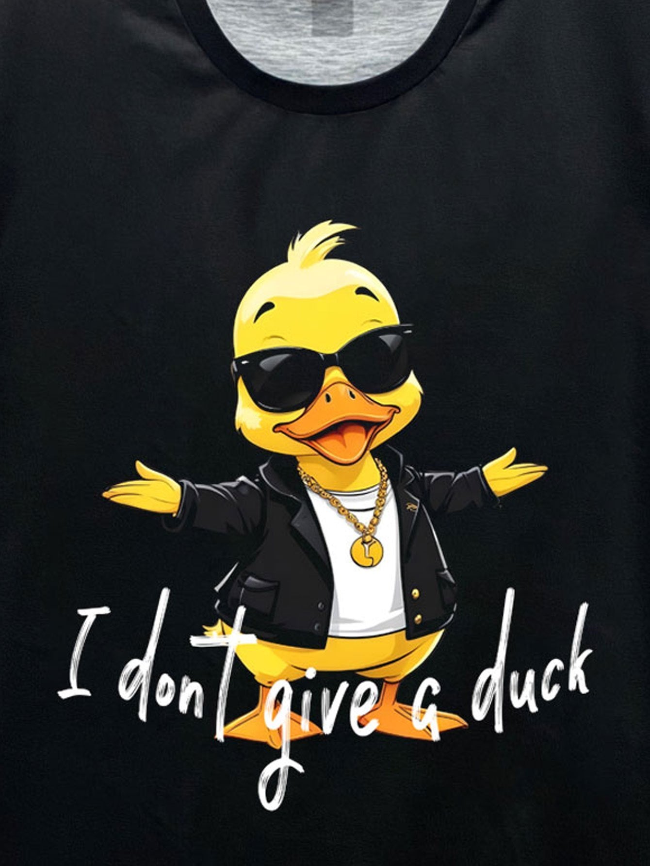 Men's Round Neck T-shirt, Printed With 'I Don't Care About Ducks' Pattern Apparel/Shirt/Graphic Shirt SNULLO https://www.cyberehub.com