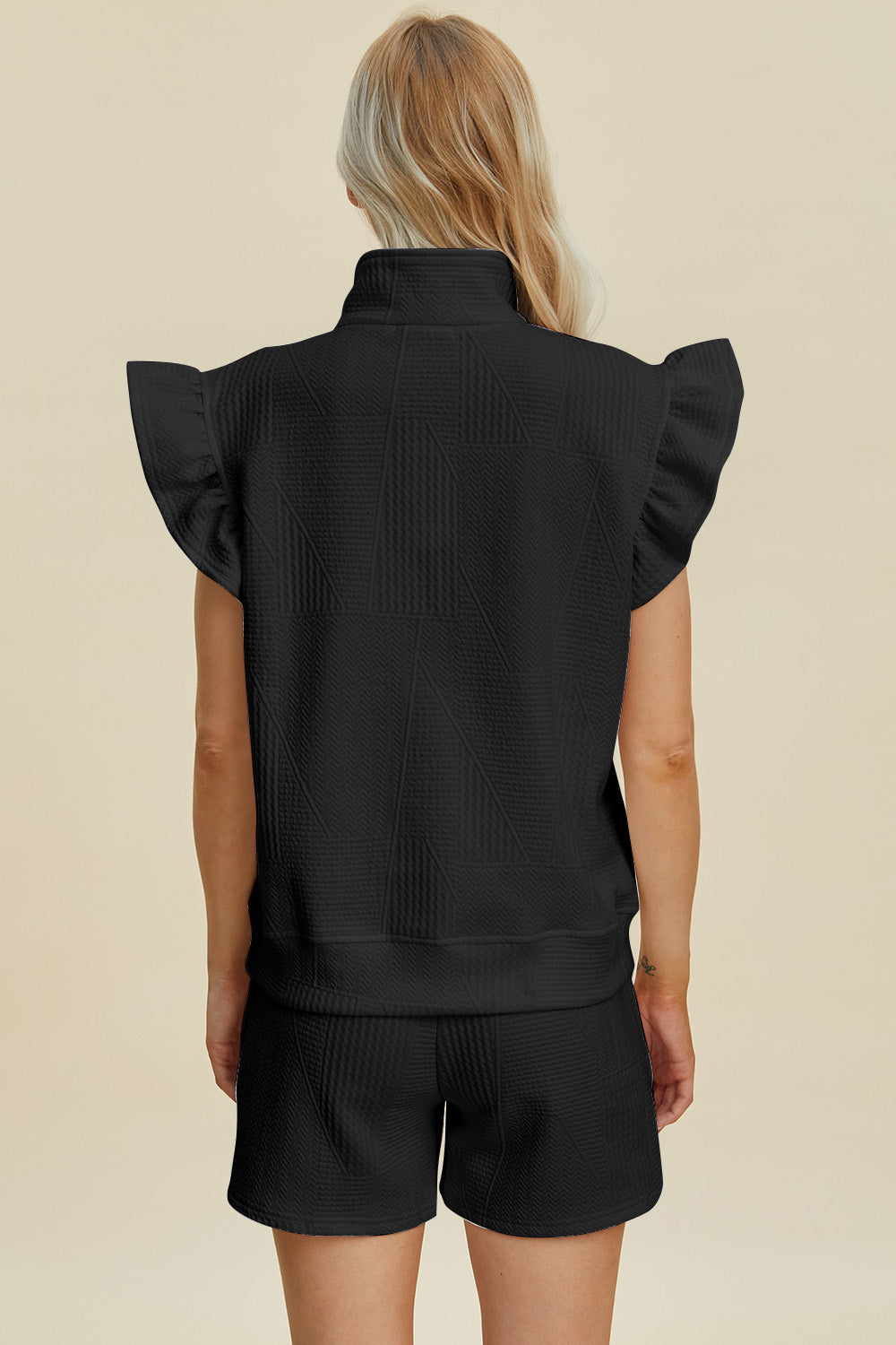 Double Take Full Size Texture Flounce Sleeve Top and Shorts Set Tops/Jackets/Sweaters Clothing Tops Double Take Ship from USA TikTok Trendsi USPS Walmart Trendsi https://www.cyberehub.com