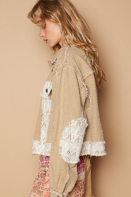 POL Crochet Patch Embroidered Button Up Jacket Apparel Apparel POL Ship from USA TikTok Trendsi Trendsi https://www.cyberehub.com