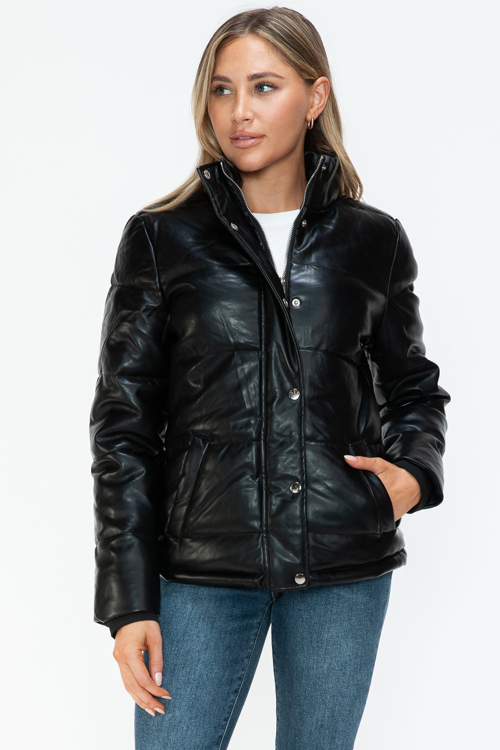 YMI Pocketed Zip Up Turtleneck Puffer Jacket Tops/Jackets/Sweaters Clothing Tops Ship from USA TikTok Trendsi USPS Walmart YMI outerwear Trendsi https://www.cyberehub.com