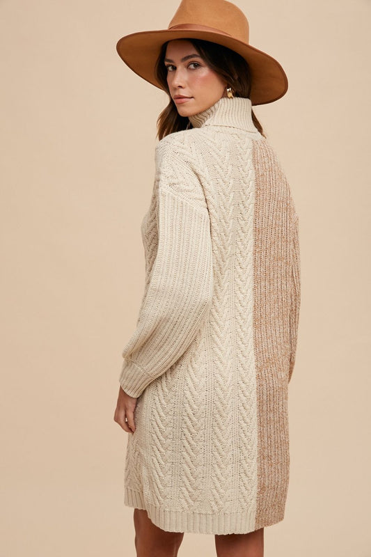 Annie Wear Color Block Turtleneck Sweater Dress Apparel Annie Wear Apparel Ship from USA TikTok Trendsi Trendsi https://www.cyberehub.com