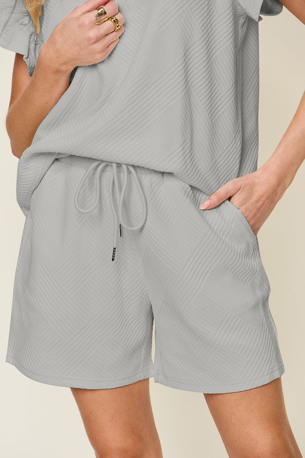 Double Take Full Size Texture Flounce Sleeve Top and Drawstring Shorts Set Apparel/Tops Double Take Memorial Day Sale Ship from USA TikTok Tops Trendsi USPS Walmart Walmart Apparel Trendsi https://www.cyberehub.com