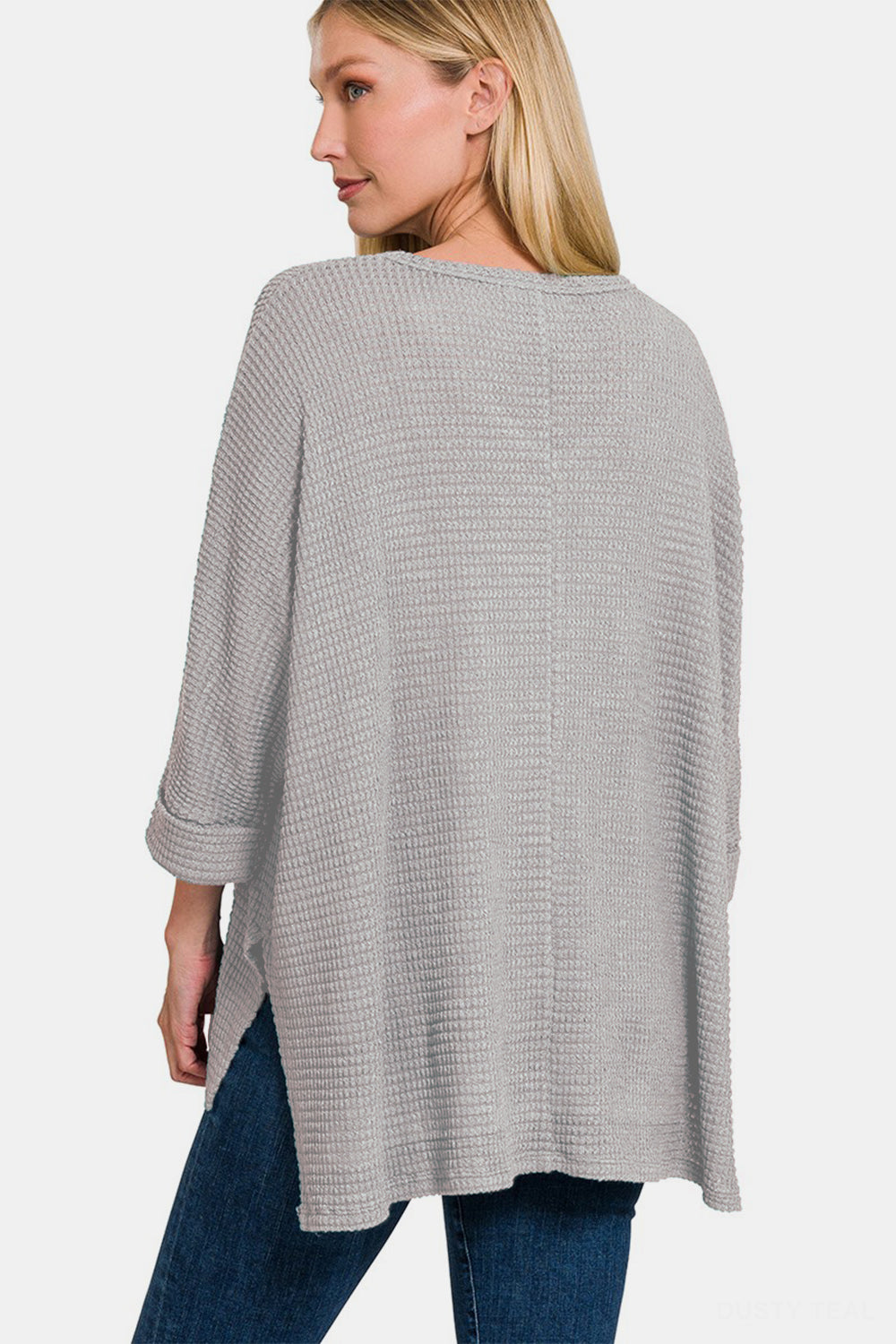 Zenana Waffle Knit V-Neck Long Sleeve Slit Top Tops/Jackets/Sweaters Clothing Tops Ship from USA TikTok Trendsi USPS Walmart Zenana Trendsi https://www.cyberehub.com