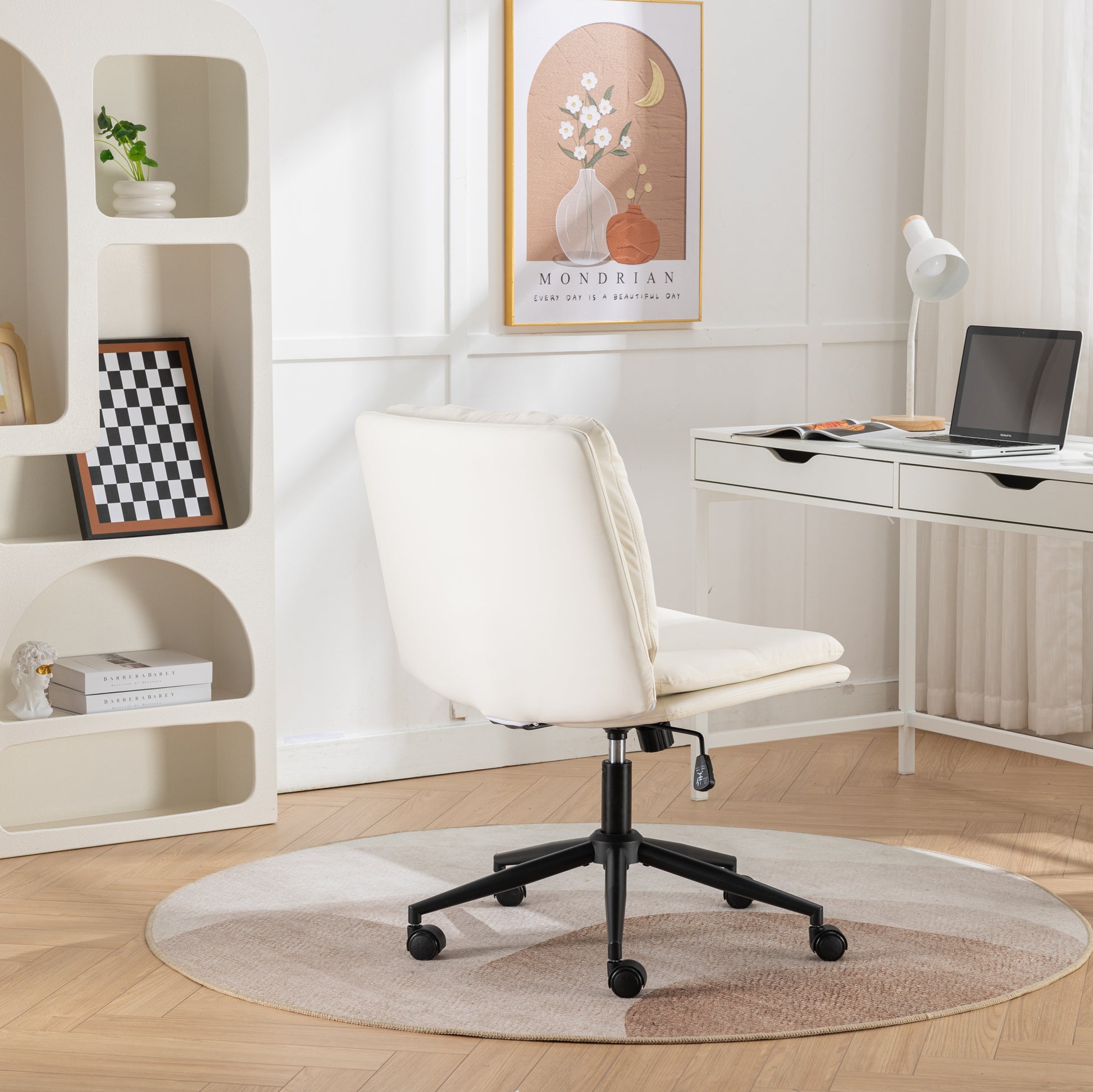 Bizerte Adjustable Swivel Criss-Cross Chair, Wide Seat/ Office Chair /Vanity Chair, White Furniture Giga GNJ Home Home & Garden Home Goods Walmart Giga https://www.cyberehub.com
