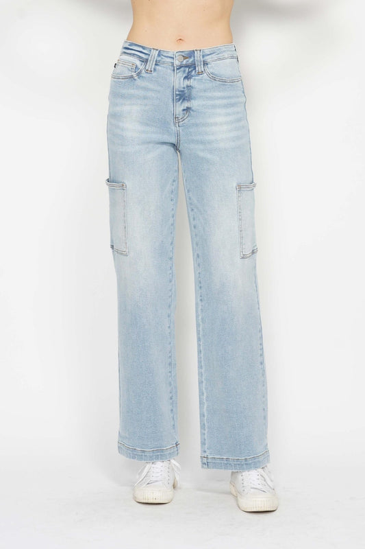 Judy Blue Full Size High Waist Straight Cargo Jeans Light Bottoms Bottoms Clothing Judy Blue Ship from USA Women Trendsi https://www.cyberehub.com