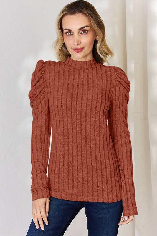 Basic Bae Full Size Ribbed Mock Neck Puff Sleeve T-Shirt Rust Apparel/Tops Basic Bae Ship from USA TikTok Tops Trendsi USPS Walmart Walmart Apparel Trendsi https://www.cyberehub.com
