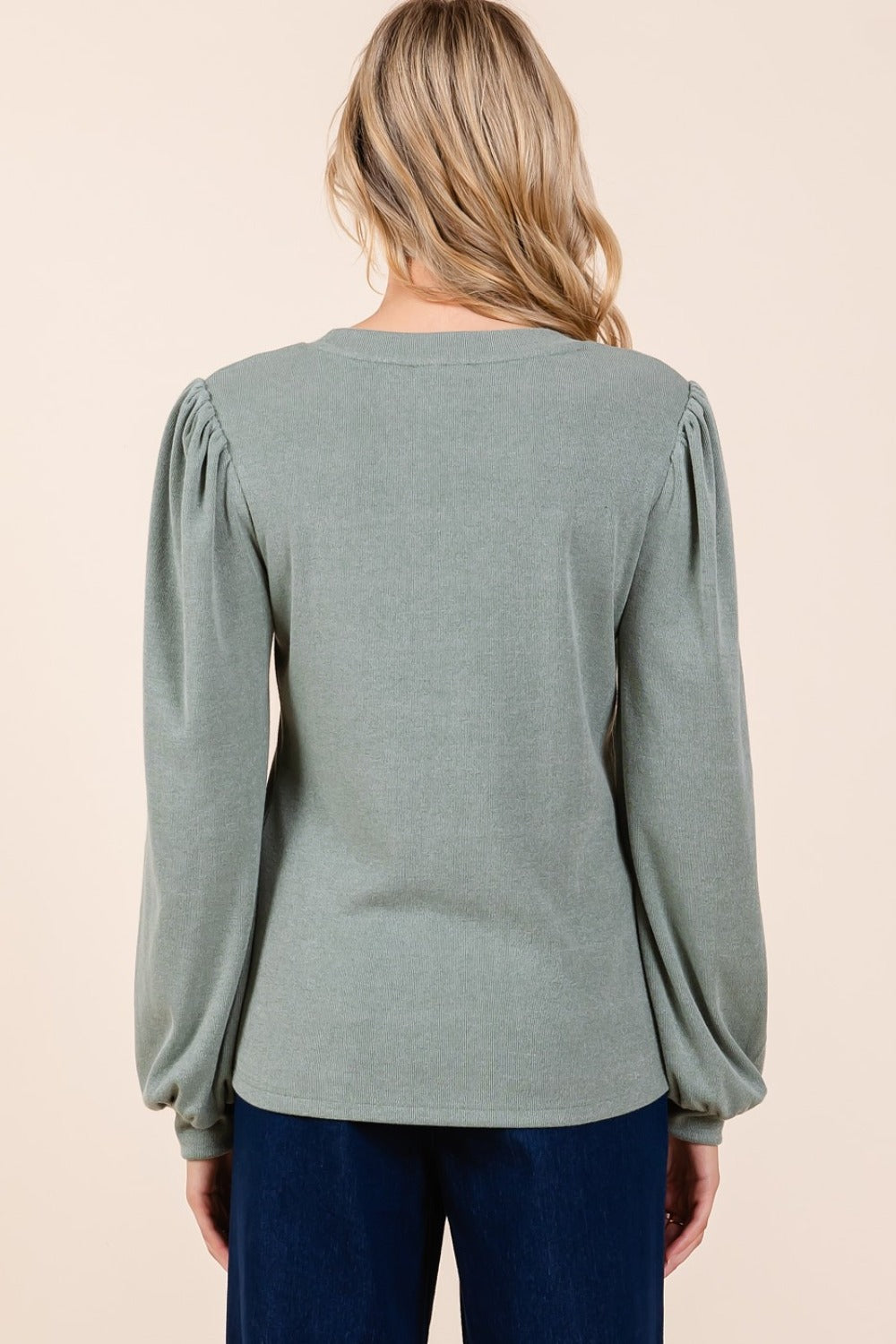 Mittoshop Round Neck Long Sleeve Rib Knit Top Shirt Apparel Clothing Tops Mittoshop Ship from USA Shirts USA Women Trendsi https://www.cyberehub.com