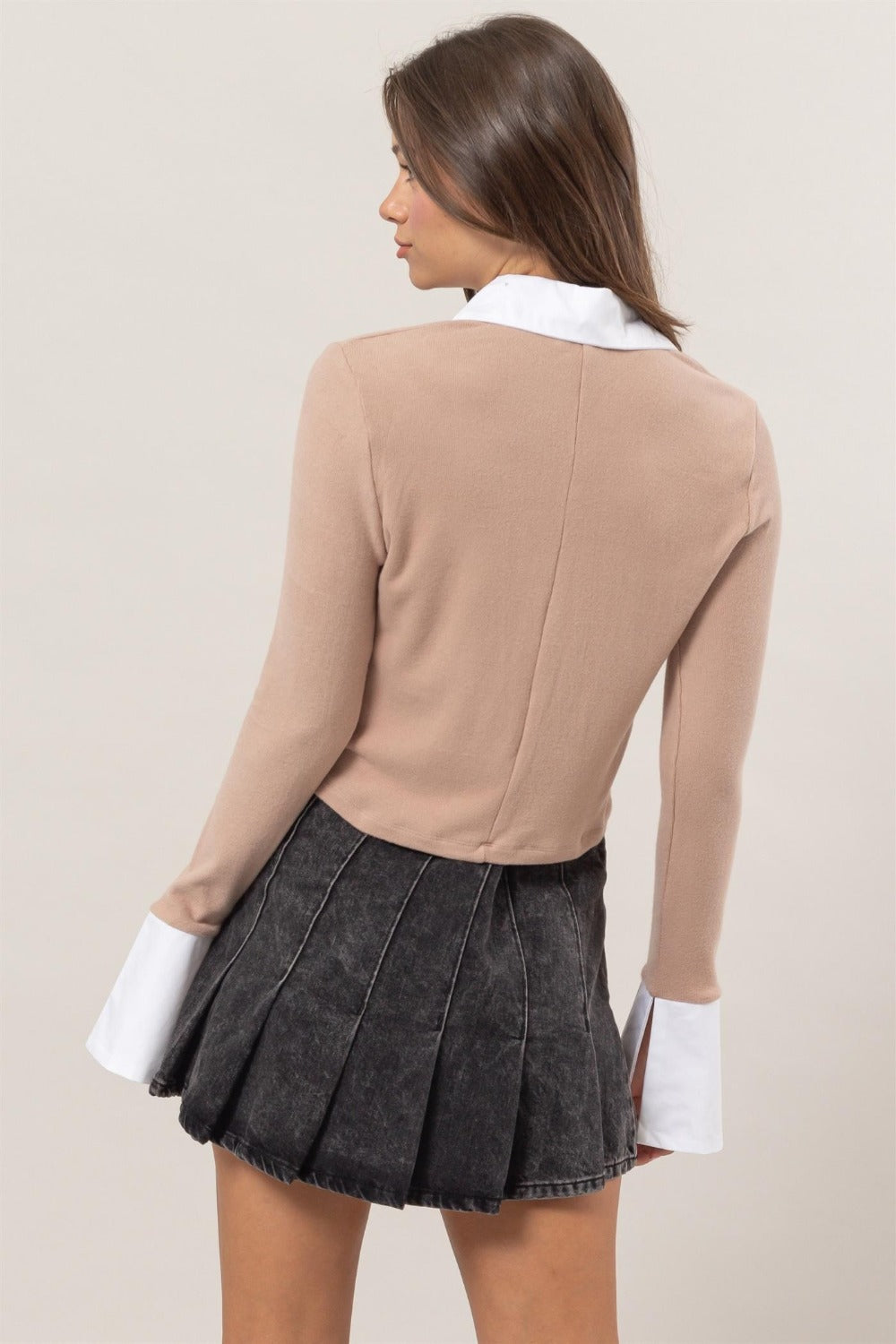 HYFVE Collared Contrast Button Down Crop Knit Cardigan Tops/Jackets/Sweaters Clothing Tops HYFVE Ship from USA TikTok Trendsi USPS Walmart Trendsi https://www.cyberehub.com