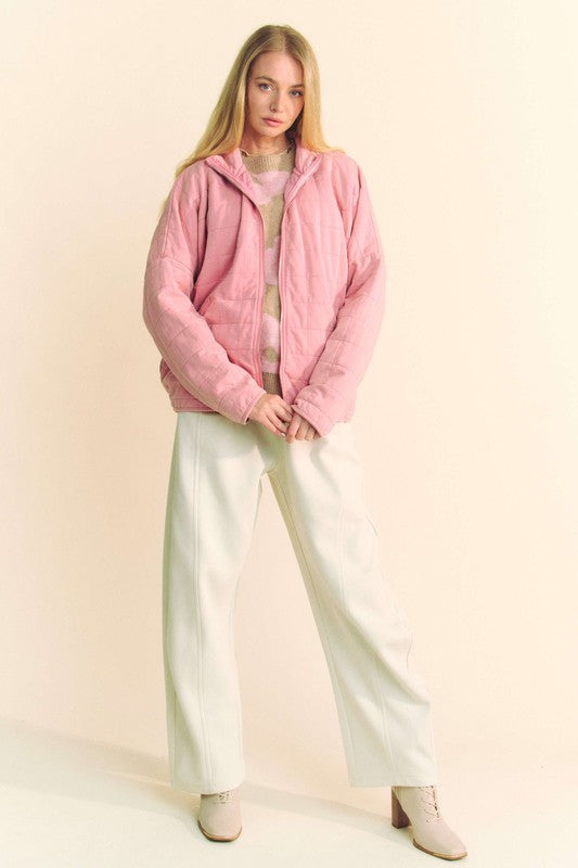 Davi & Dani Quilted Zip Up Dropped Shoulder Jacket Apparel Apparel Davi & Dani Ship from USA TikTok Trendsi Trendsi https://www.cyberehub.com
