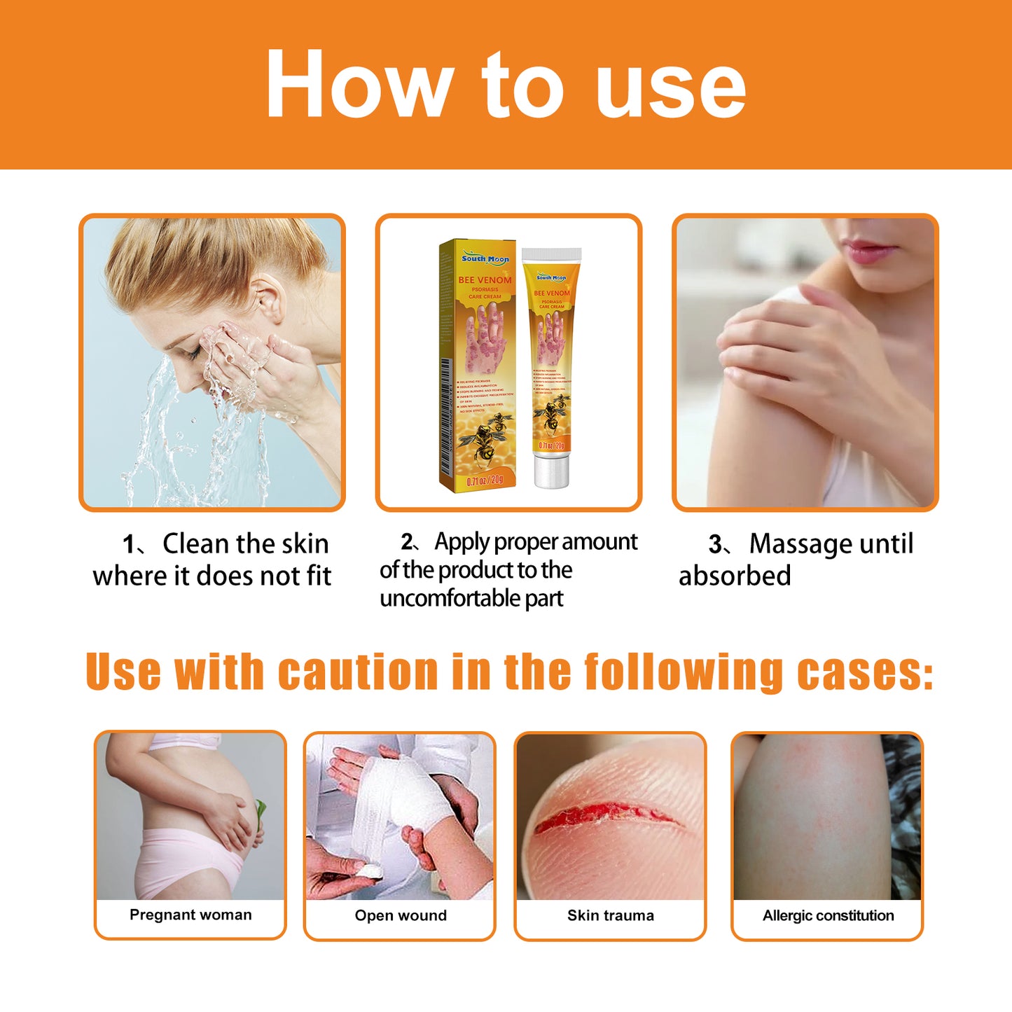 Bee Venom Psoriasis Cream, Relieve Itchy Skin Repair Hand Moss Moisturizing Skin Care Cream Health Eprolo https://www.cyberehub.com