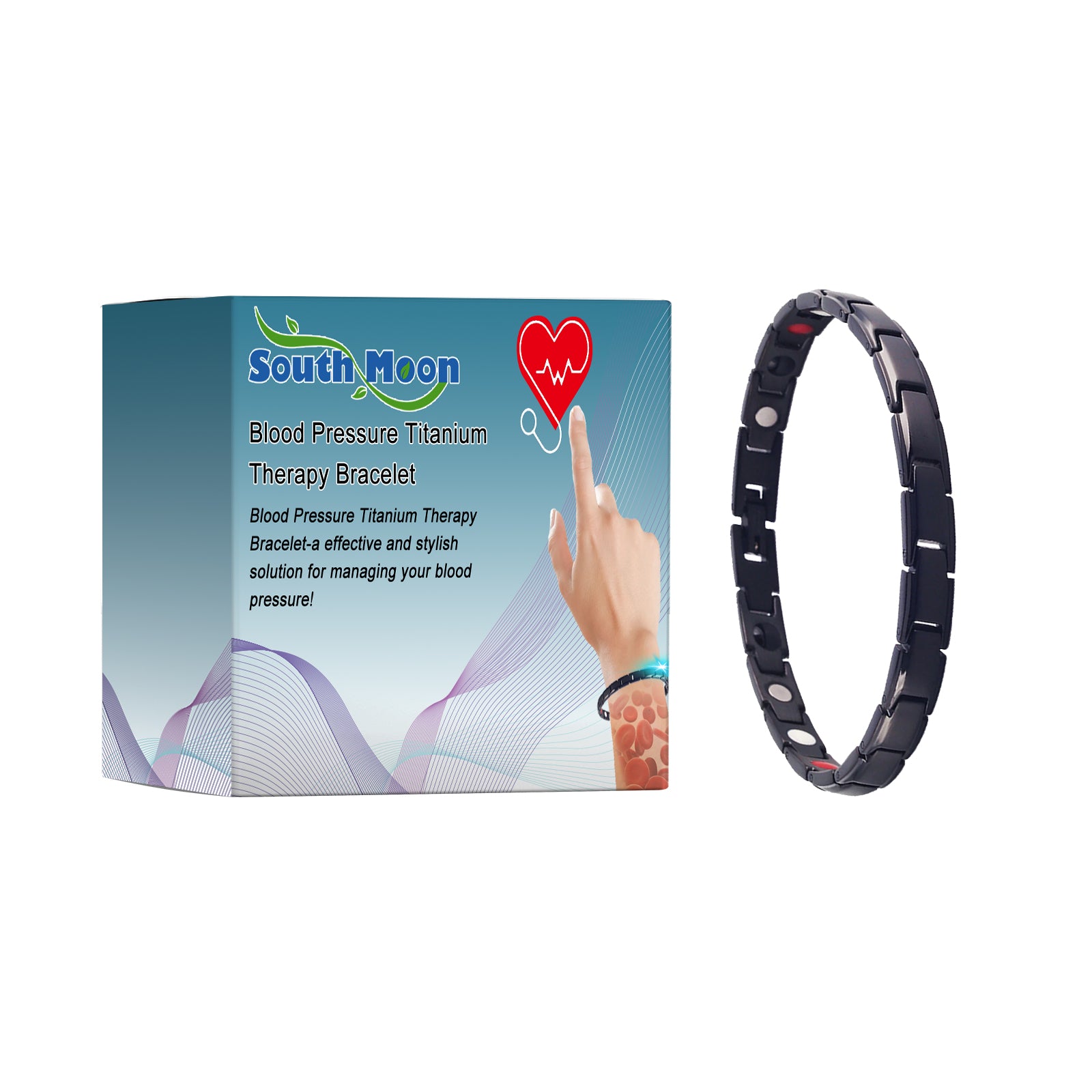 Blood Pressure Titanium Therapy Bracelet, Lightheadedness Relief Body Discomfort Capsule Body Care Bracelet default title SOUTH MOON eprolo https://www.cyberehub.com