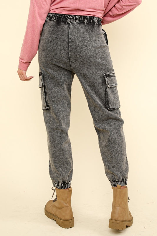 VERY J Washed Drawstring Jogger Cargo Jeans Bottoms Bottoms Clothing Pants Ship from USA VERY J Women Trendsi https://www.cyberehub.com