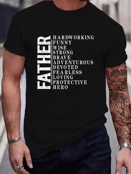 Father Printed T-shirt, Men's T-shirt, Summer Casual Short Sleeved T-shirt Apparel/Shirt/Graphic Shirt SNULLO https://www.cyberehub.com