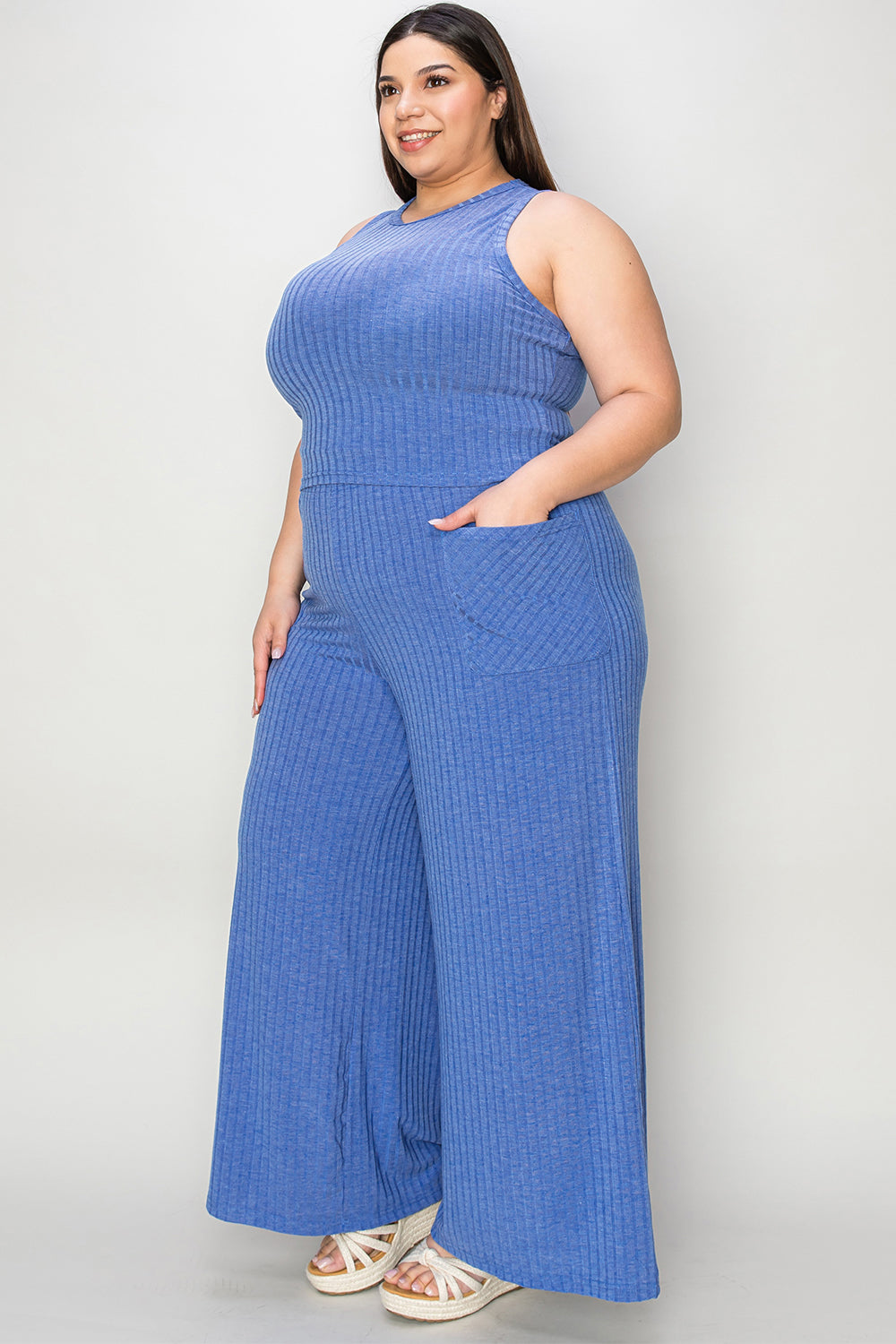 Basic Bae Full Size Ribbed Tank and Wide Leg Pants Set Apparel/Tops Basic Bae Ship from USA TikTok Tops Trendsi USPS Walmart Walmart Apparel Trendsi https://www.cyberehub.com