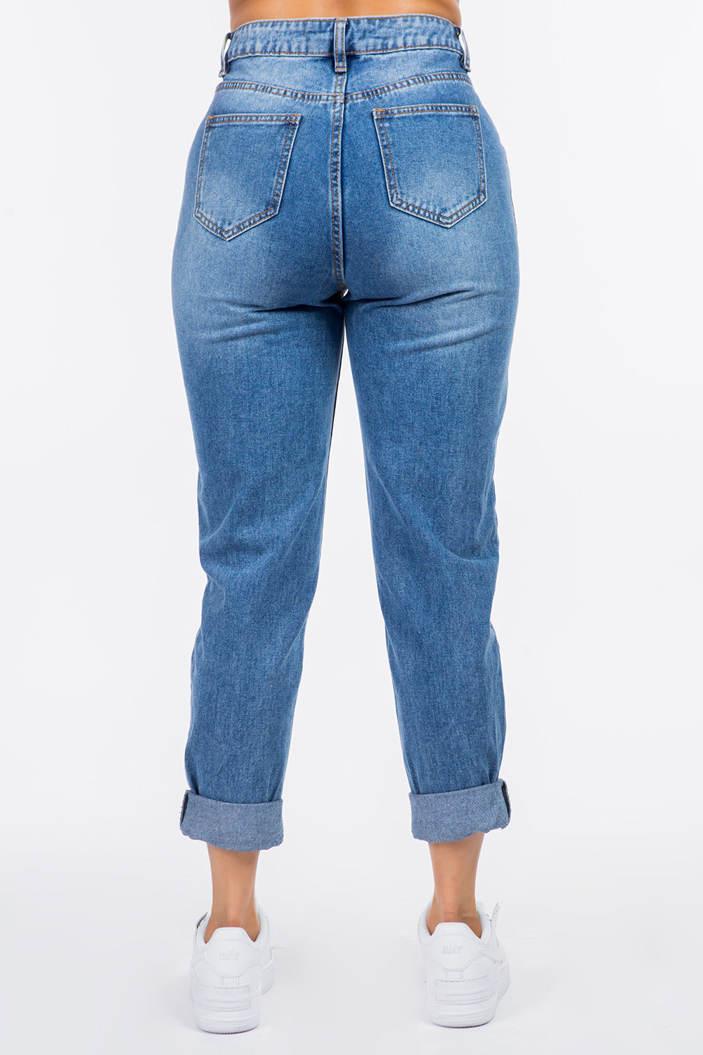 American Bazi High Waist Pleated Waist Mom Jeans Bottoms American Bazi Bottoms Clothing Ship from USA Women Trendsi https://www.cyberehub.com