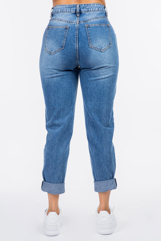 American Bazi High Waist Pleated Waist Mom Jeans Bottoms American Bazi Bottoms Clothing Ship from USA Women Trendsi https://www.cyberehub.com