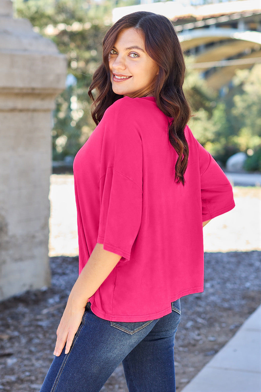 Basic Bae Full Size Round Neck Drop Shoulder T-Shirt Apparel/Tops Basic Bae Ship from USA TikTok Tops Trendsi USPS Walmart Walmart Apparel Trendsi https://www.cyberehub.com
