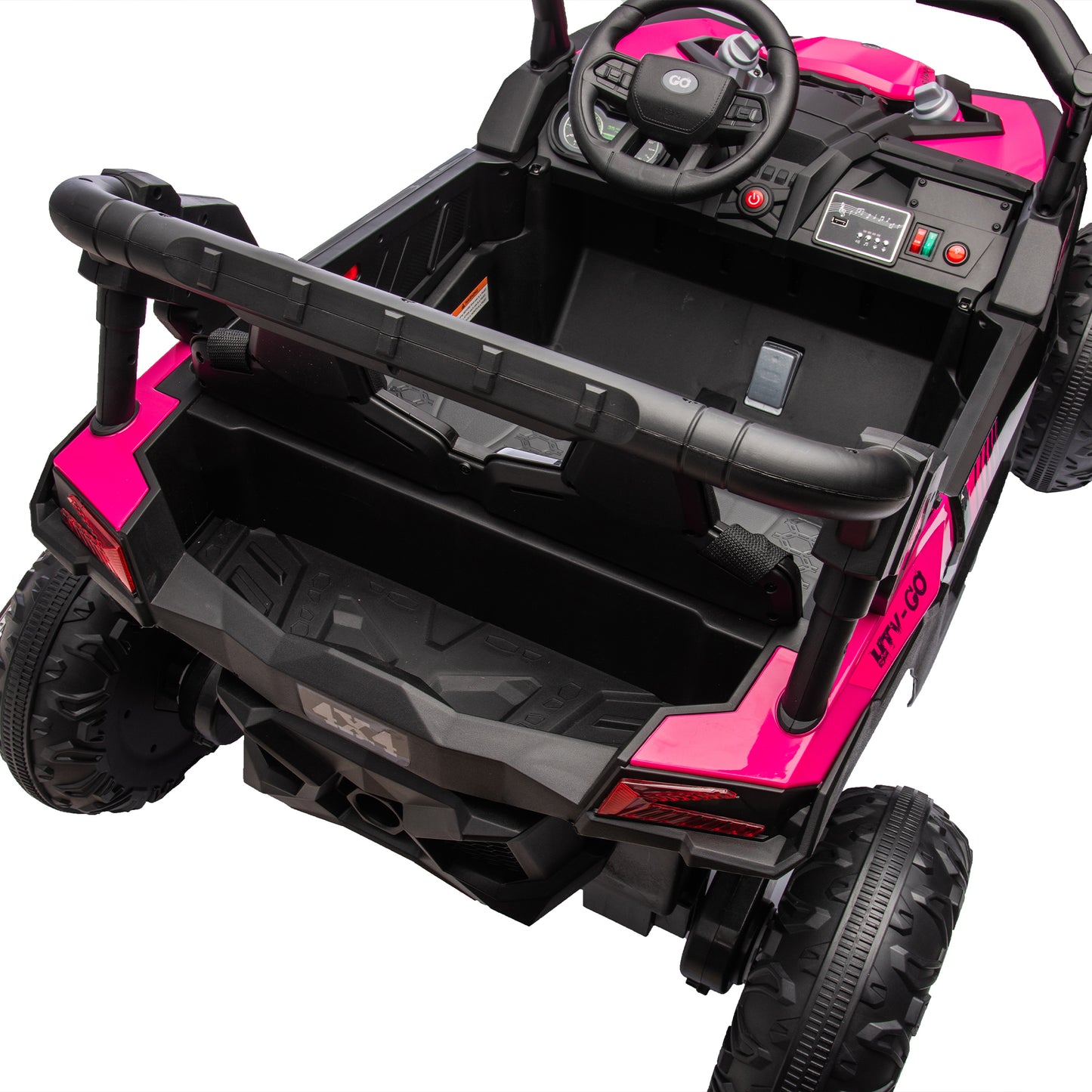 24V Two-Seater Kids Ride On UTV W/Parents Remote Control,Four-Wheel Suspension,Slow Start,Large wheel design,Anti-collision bar,Storage space,Music,USB,Bluetooth,Volume control,LED lights for Kids 3+. Giga Kids Toys Giga https://www.cyberehub.com