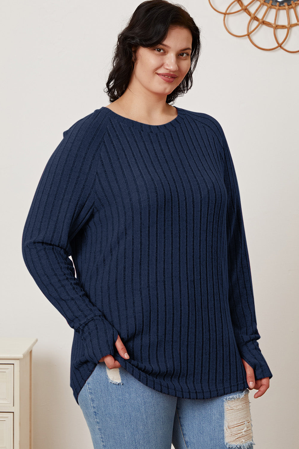 Basic Bae Full Size Ribbed Thumbhole Sleeve T-Shirt Apparel/Tops Basic Bae Ship from USA TikTok Tops Trendsi USPS Walmart Walmart Apparel Trendsi https://www.cyberehub.com