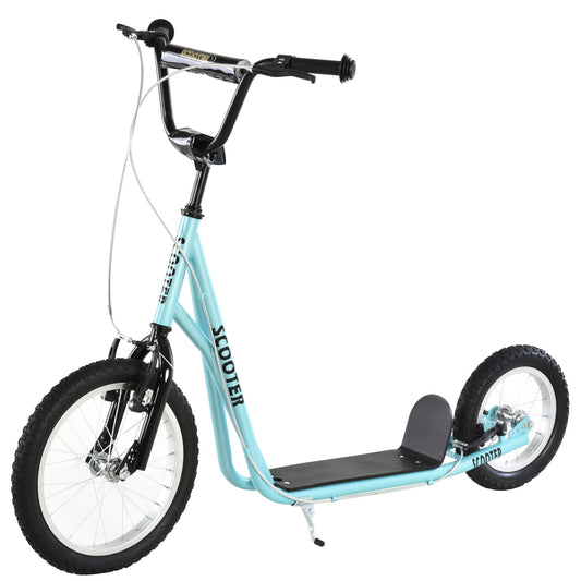 Aosom Youth Scooter, Teens Kick Scooter, Adjustable Handlebar Ride On Toy for 5+ with 16" Front and 12" Rear Dual Brakes Inflatable Wheels, Blue Car Giga GNJ Toys Walmart Giga https://www.cyberehub.com