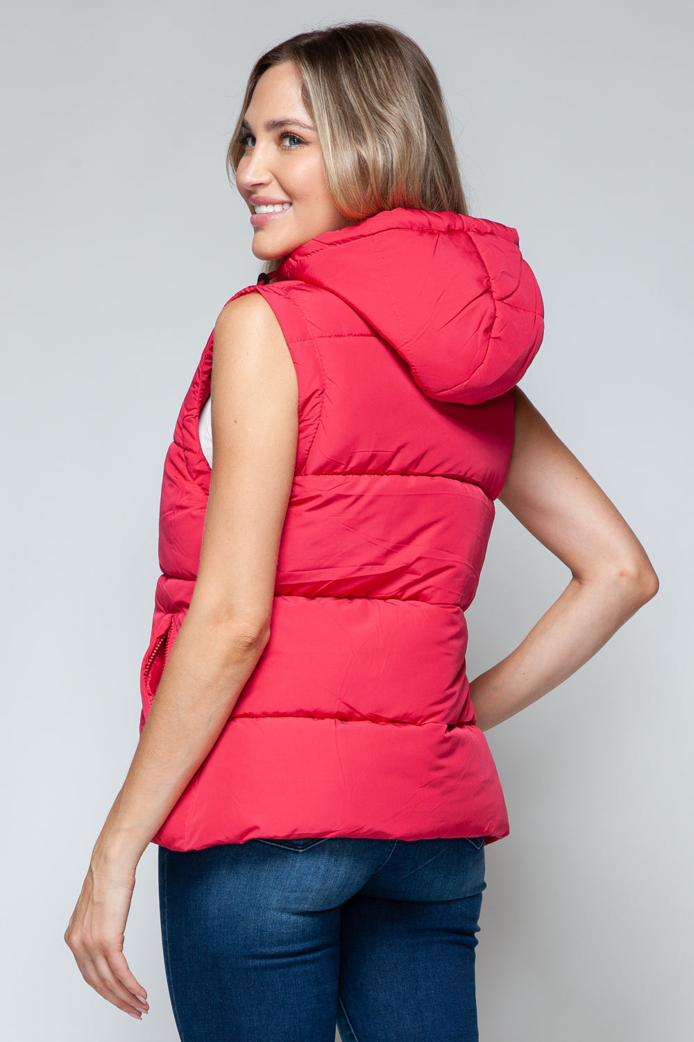 Snobbish Snap and Zip Closure Hooded Vest Shirt Apparel Clothing Tops price-change-job-active Ship from USA Shirts Snobbish USA Women Trendsi https://www.cyberehub.com