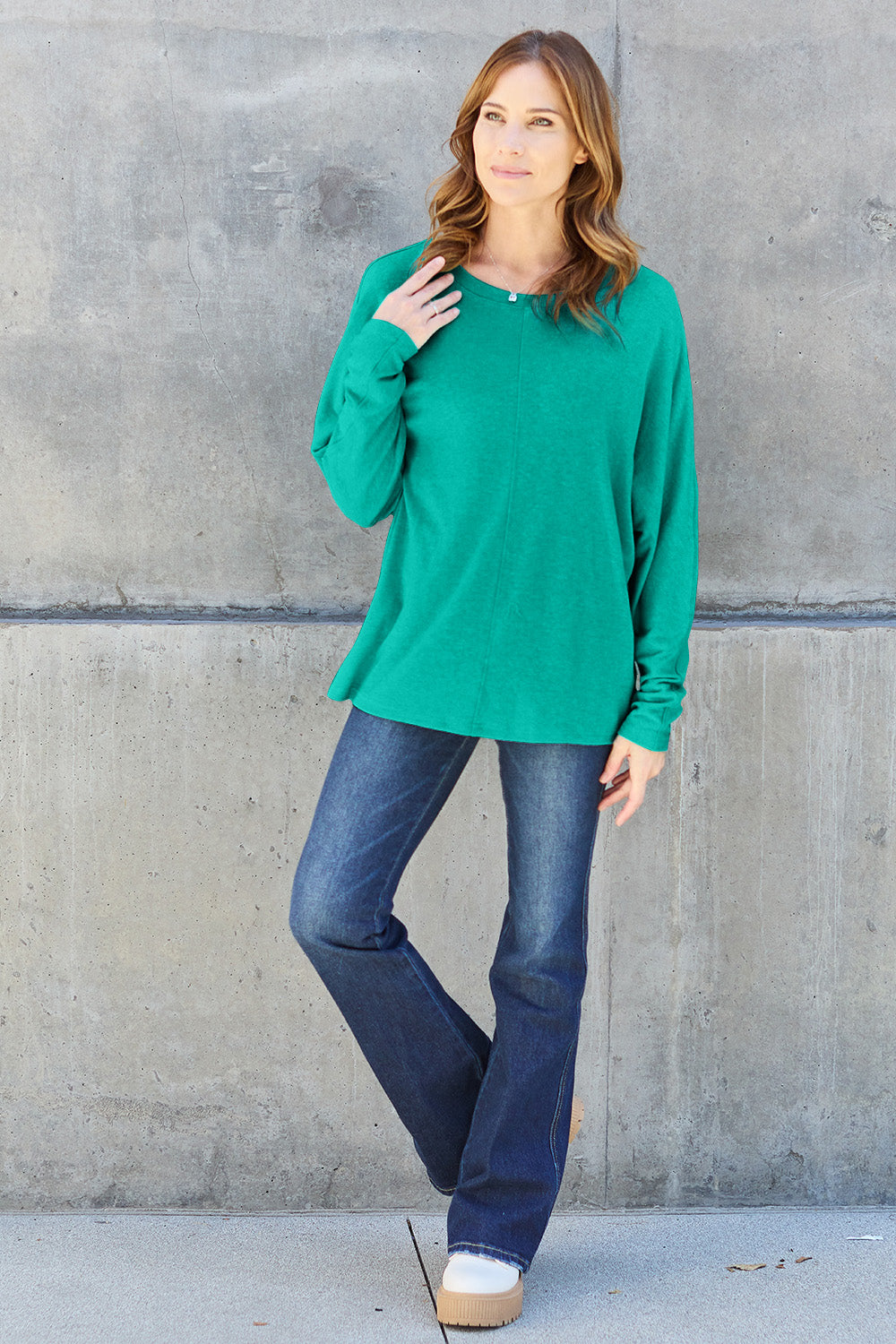 Double Take Full Size Round Neck Long Sleeve T-Shirt Apparel/Tops Double Take Outlets 2.20-3.30 Ship from USA TikTok Tops Trendsi USPS Walmart Walmart Apparel Trendsi https://www.cyberehub.com