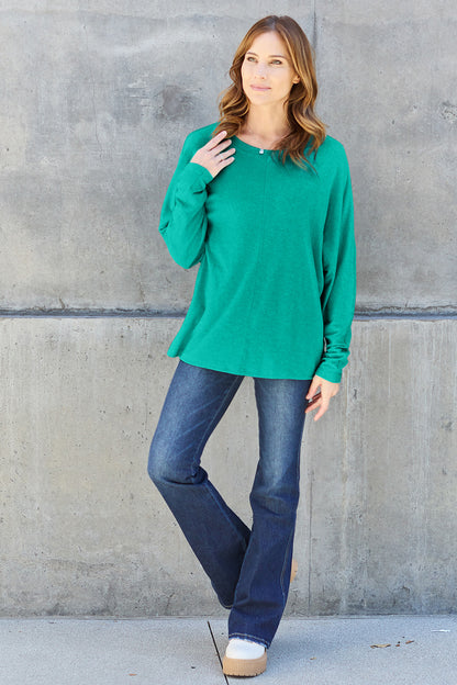 Double Take Full Size Round Neck Long Sleeve T-Shirt Apparel/Tops Double Take Outlets 2.20-3.30 Ship from USA TikTok Tops Trendsi USPS Walmart Walmart Apparel Trendsi https://www.cyberehub.com