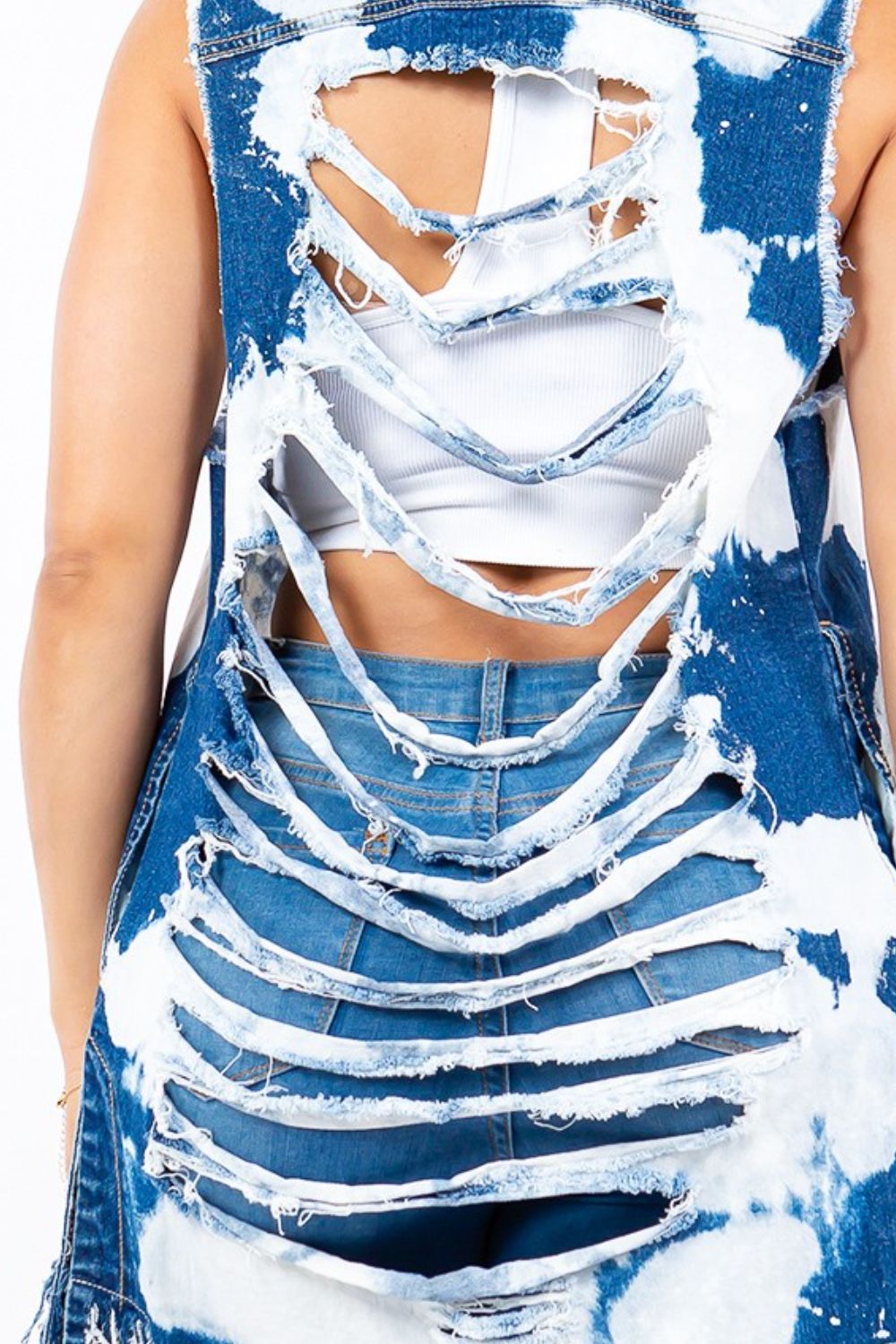 American Bazi Distressed Frayed Edge Longline Denim Vest Tops/Jackets/Sweaters American Bazi Clothing Tops Ship from USA TikTok Trendsi USPS Walmart Trendsi https://www.cyberehub.com