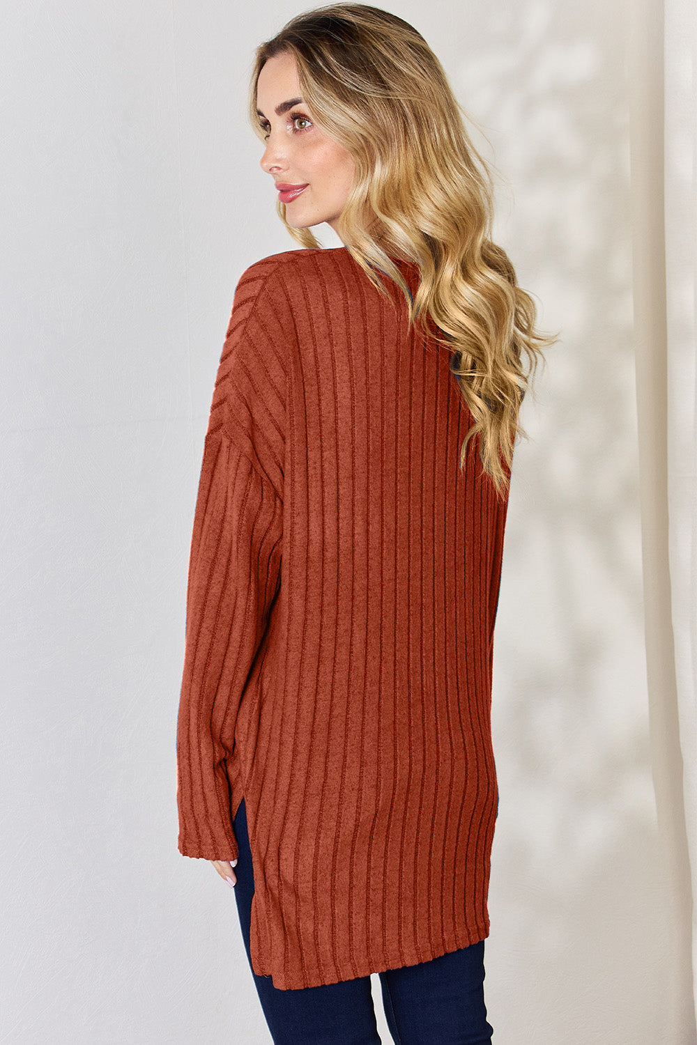 Basic Bae Full Size Ribbed Half Button Long Sleeve High-Low T-Shirt Apparel/Tops Basic Bae Ship from USA TikTok Tops Trendsi USPS Walmart Walmart Apparel Trendsi https://www.cyberehub.com