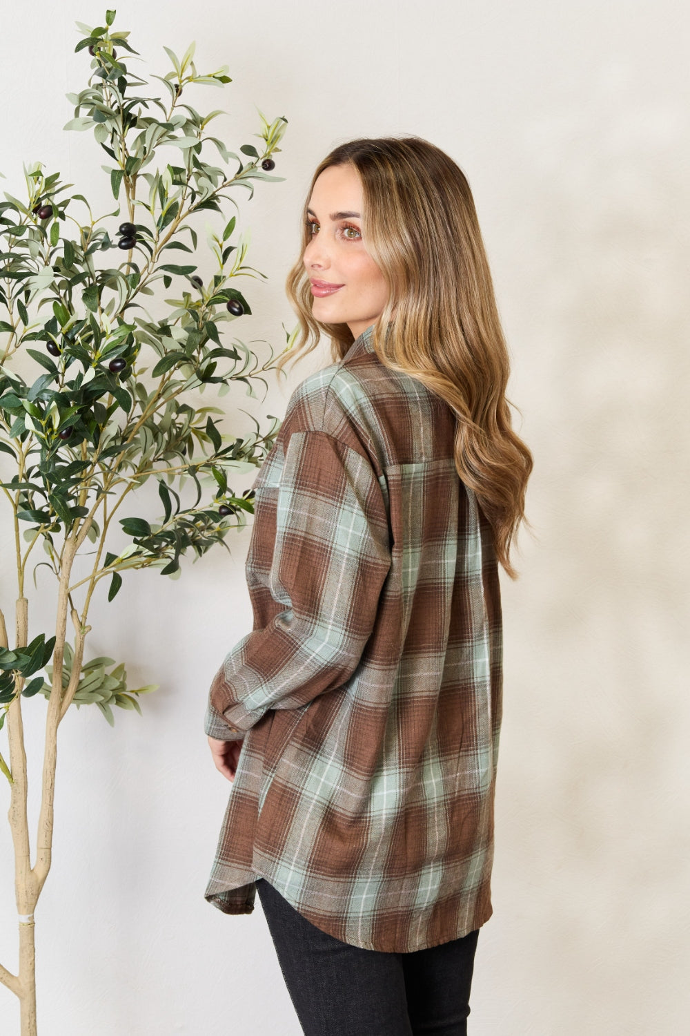 Mandy Plaid Dropped Shoulder Shirt Apparel/Tops Doorbusters Mandy Ship from USA TikTok Tops Trendsi USPS Walmart Walmart Apparel Trendsi https://www.cyberehub.com