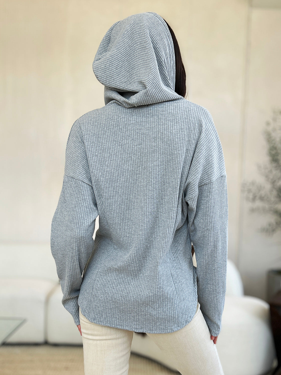 Culture Code Full Size Ribbed Zip Up Drawstring Hooded Jacket Shirt Apparel Clothing Tops Culture Code Ship from USA Shirts USA Women Trendsi https://www.cyberehub.com