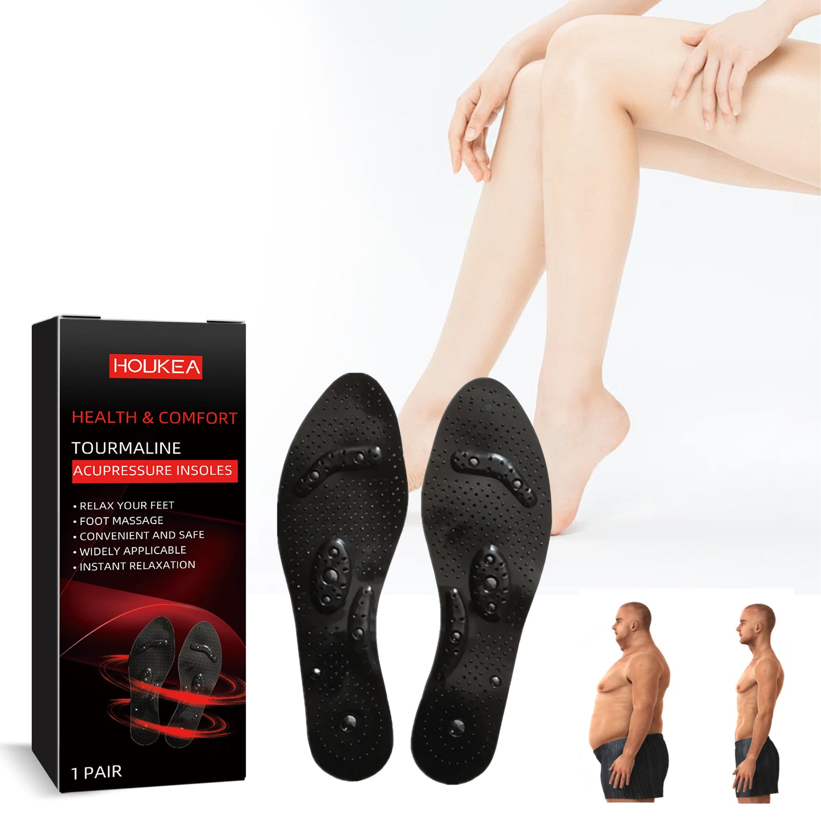 Tourmaline Acupressure Insoles, Foot Care Vein Repair Body Toning Body Care Foot Pads Health & Beauty Health Eprolo https://www.cyberehub.com