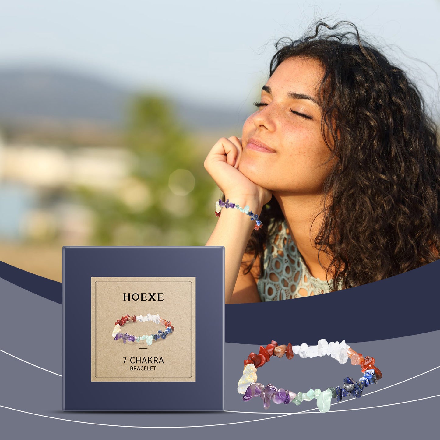 Seven-Color Bracelet Seven-Color Simple Jewelry Stone Bead Wheel Yoga Beaded Bracelet HOEXE eprolo https://www.cyberehub.com