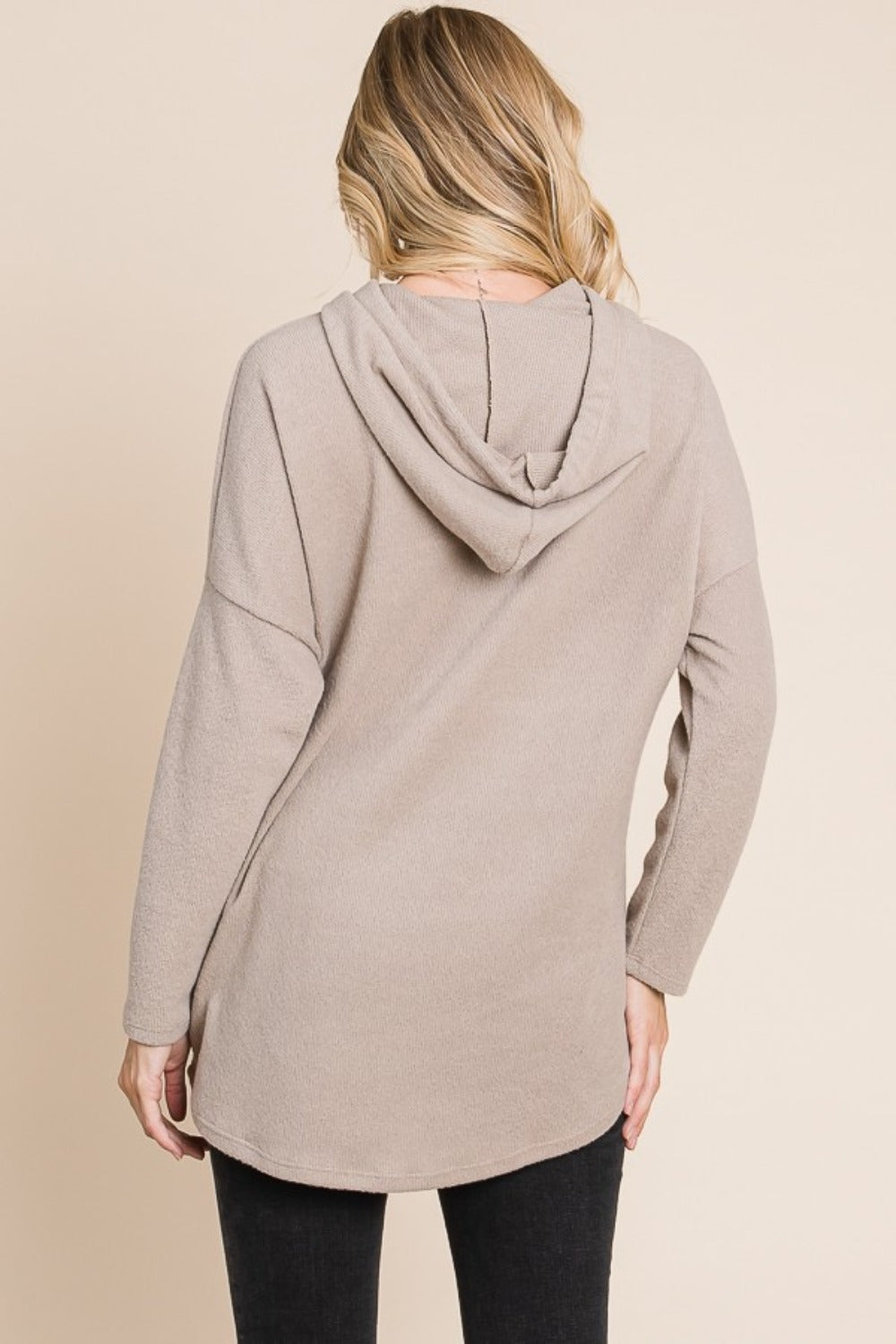 BOMBOM Contrast Drawstring Drop Shoulder Knit Hoodie Tops/Jackets/Sweaters BOMBOM Clothing Tops Ship from USA TikTok Trendsi USPS Walmart Trendsi https://www.cyberehub.com