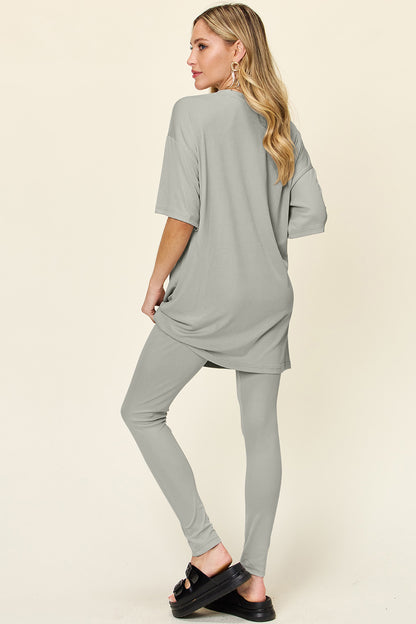 Double Take Full Size Round Neck Dropped Shoulder T-Shirt and Leggings Set Apparel/Tops Double Take Ship from USA TikTok Tops Trendsi USPS Walmart Walmart Apparel Trendsi https://www.cyberehub.com