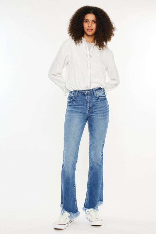 Kancan High Rise Frayed Hem Jeans Medium Bottoms Bottoms Clothing Kancan Pants Ship from USA Women Trendsi https://www.cyberehub.com