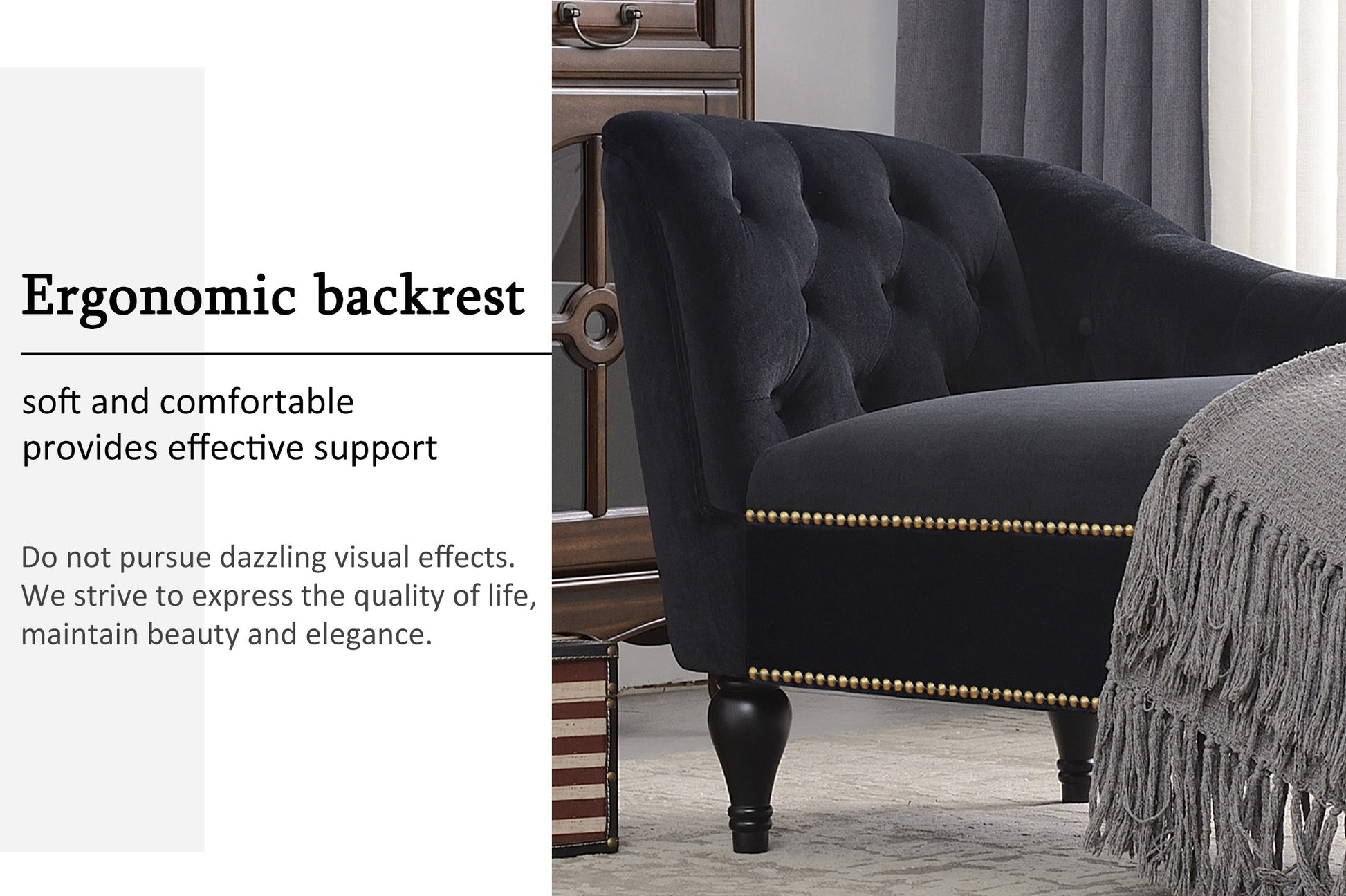 [New+Video] 58''Velvet Chaise Lounge,Button Tufted Right Arm Facing Lounge Chair with Nailhead Trim & Solid Wood Legs for Living Room or Office,Sleeper Lounge Sofa (New style of WF284880AAB) Giga GNJ Home Home & Garden Sofa Walmart Giga https://www.cyberehub.com