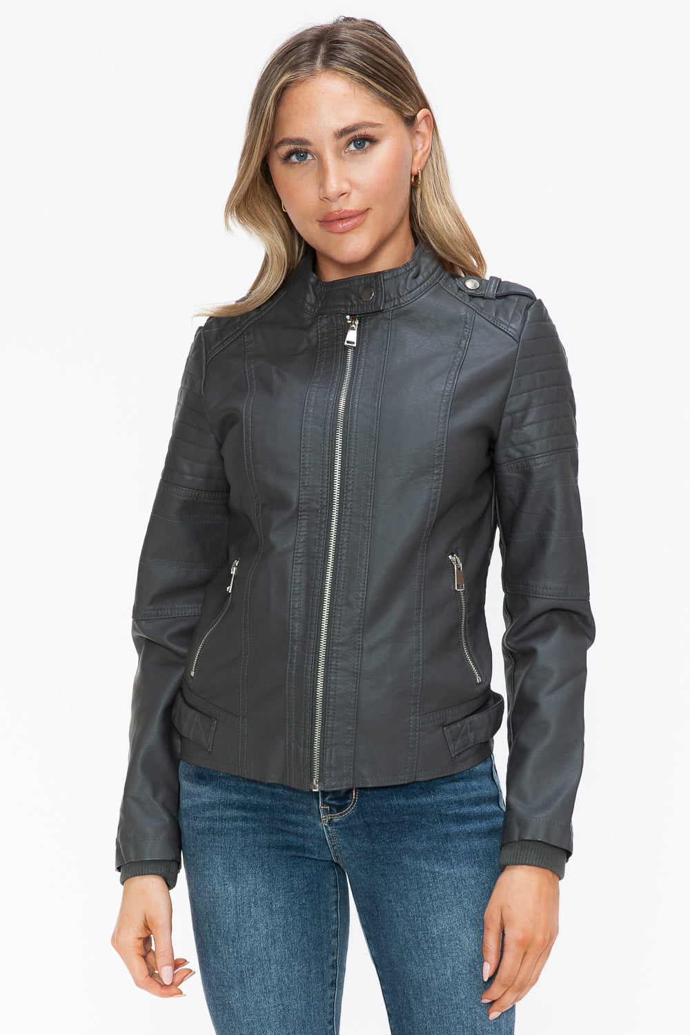 Snobbish PU Leather Biker Jacket with Side Zip Pockets Apparel Featured Ship from USA Snobbish Tiktok Trendsi USA USPS Walmart Trendsi https://www.cyberehub.com