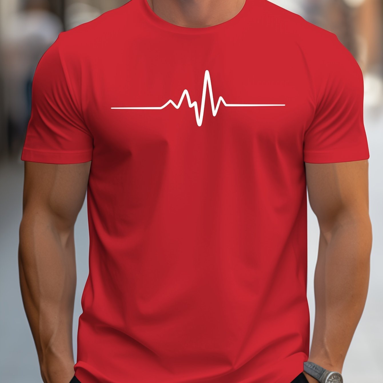 Creative Graphic Printed Men's Creative Top, Casual Short Sleeved Round Neck T-shirt, Summer Outdoor Men's Clothing Red Apparel/Shirt/Graphic Shirt SNULLO https://www.cyberehub.com