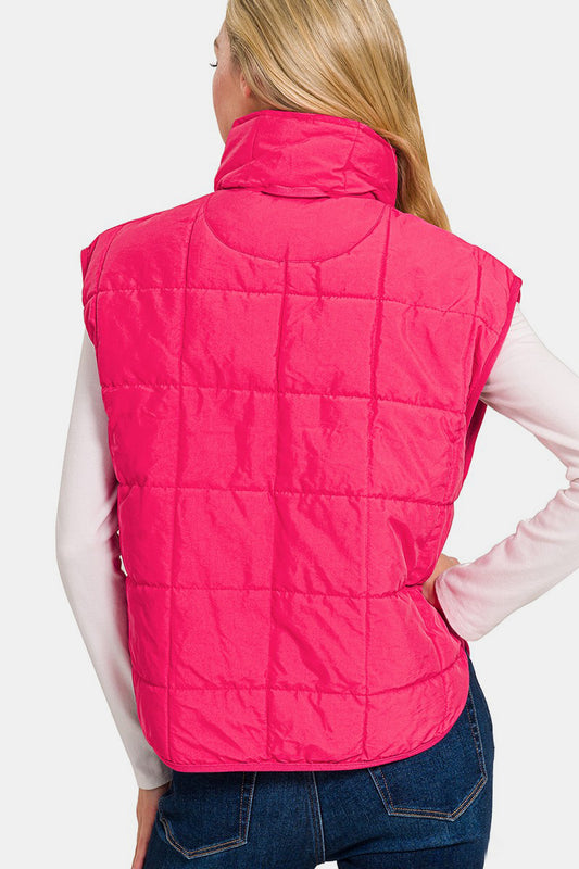 Zenana Zip Up Cropped Puffer Vest with Pockets Tops/Jackets/Sweaters Clothing Tops Ship from USA TikTok Trendsi USPS Walmart Zenana Trendsi https://www.cyberehub.com