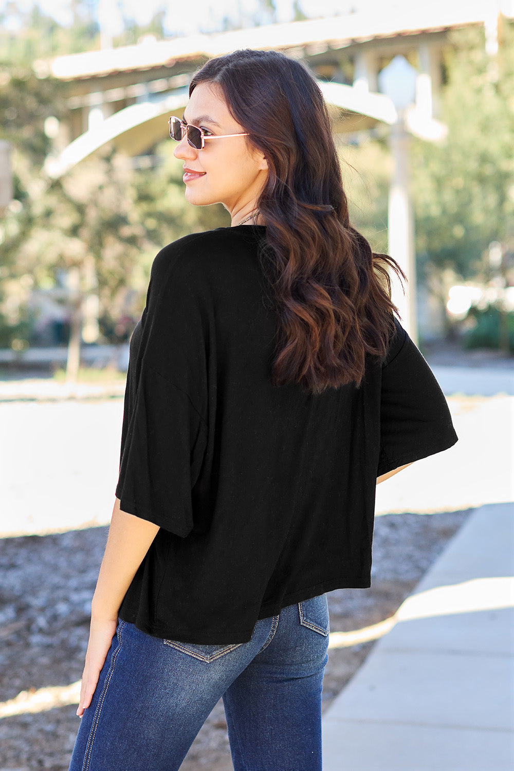 Basic Bae Full Size Round Neck Drop Shoulder T-Shirt Apparel/Tops Basic Bae Ship from USA TikTok Tops Trendsi USPS Walmart Walmart Apparel Trendsi https://www.cyberehub.com