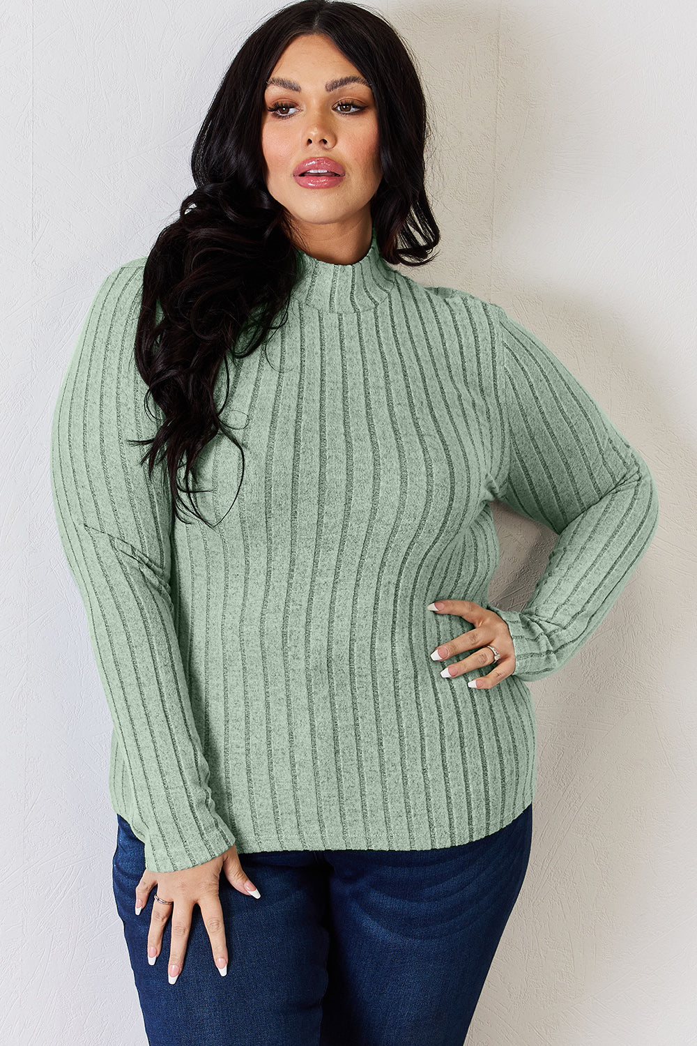 Basic Bae Full Size Ribbed Mock Neck Long Sleeve T-Shirt Apparel/Tops Basic Bae Ship from USA TikTok Tops Trendsi USPS Walmart Walmart Apparel Trendsi https://www.cyberehub.com
