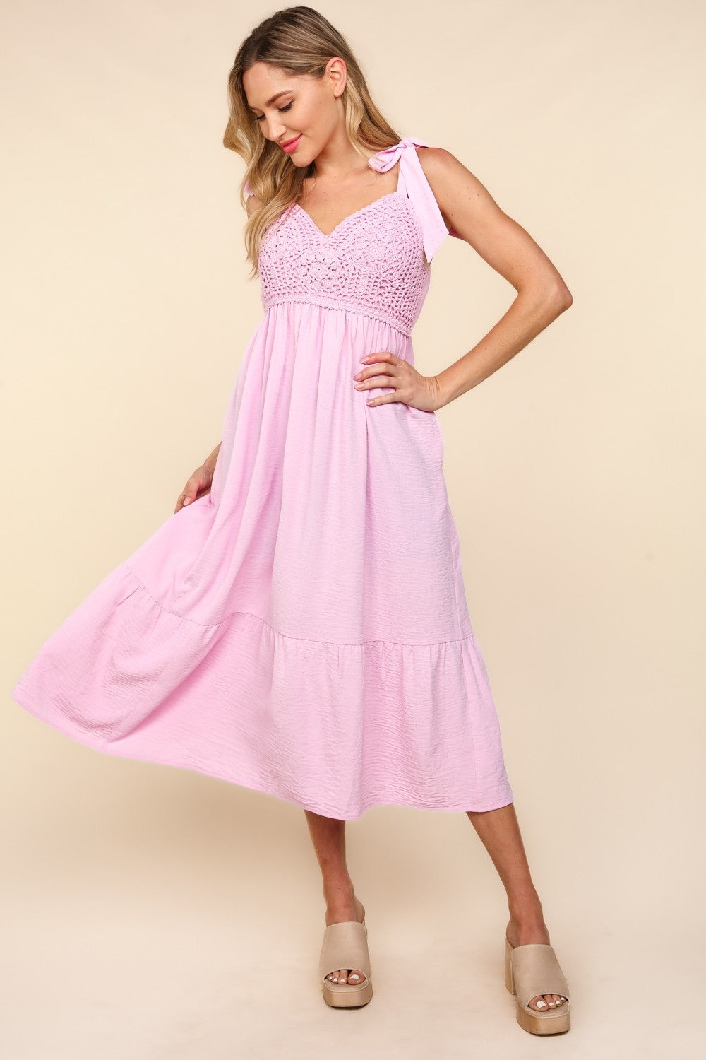Haptics Crochet Lace Ruffle Hem Cami Midi Dress Pink Apparel/Dress Dress Haptics Ship from USA TikTok Trendsi USPS Walmart Walmart Apparel Trendsi https://www.cyberehub.com