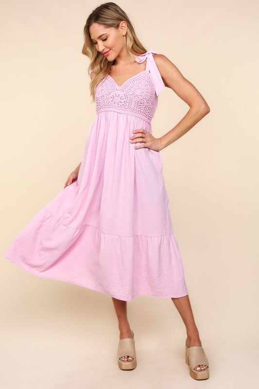 Haptics Crochet Lace Ruffle Hem Cami Midi Dress Pink Apparel/Dress Dress Haptics Ship from USA TikTok Trendsi USPS Walmart Walmart Apparel Trendsi https://www.cyberehub.com
